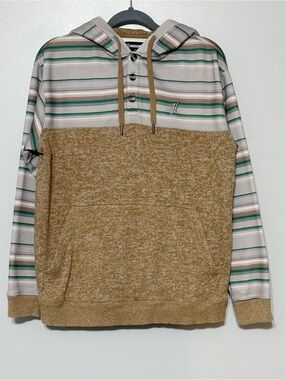 Hooey Jimmy‎ Hoodie Mens Size Small Sweater Knit Striped Button
